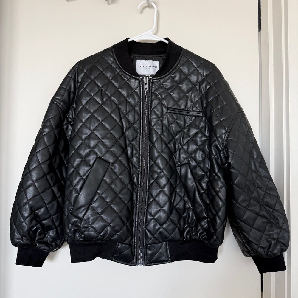 Petite Studio leather bomber jacket - Picture 2 of 4